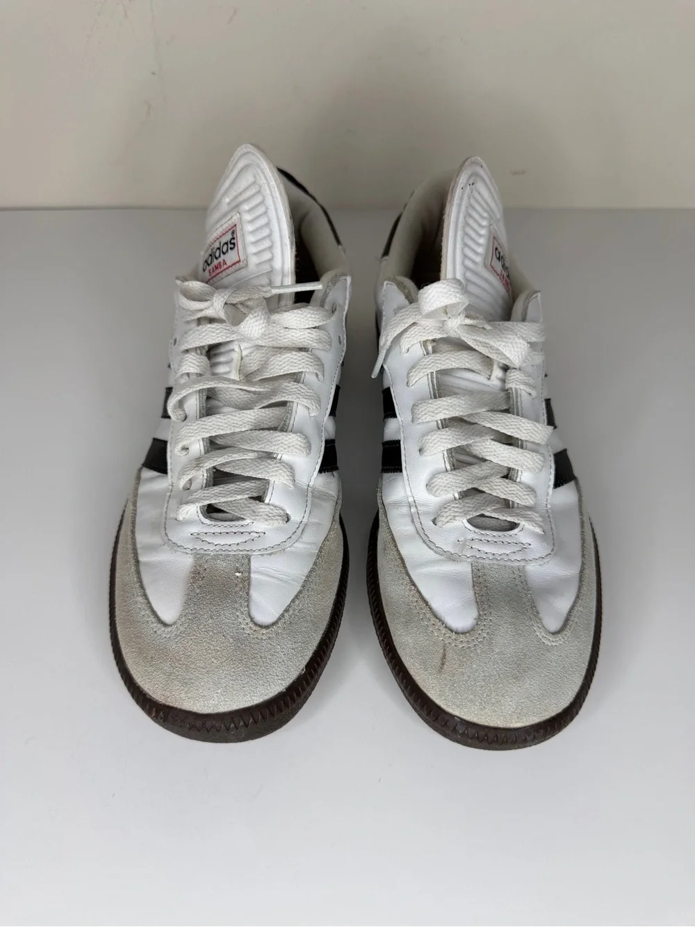 Adidas Samba Classic Mens Size 8 White Black Athletic Leather Shoes Sneakers